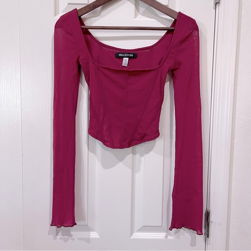 Urban Outfitters Corset Cropped Long Sleeve Top Size XS